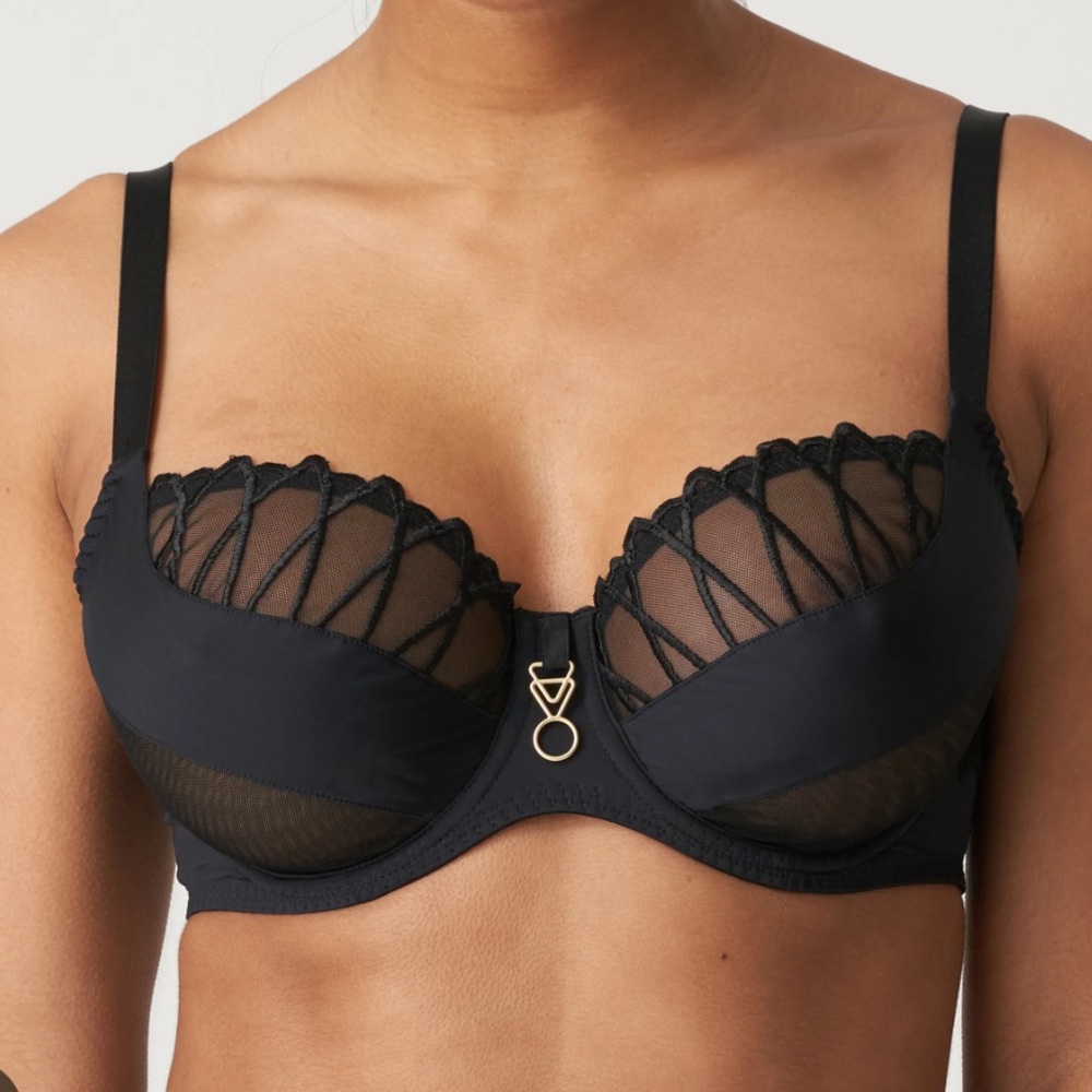Prima Donna 🖤 Size 34 D Women’s Arthill Balcony Bra Tulip Seam Lacey in Black